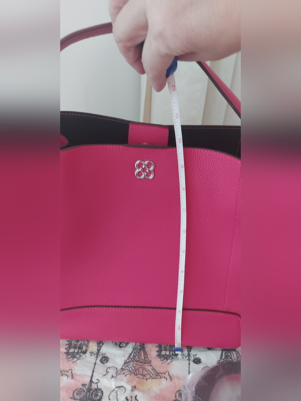 Womens Pink Top-Handle Purse - Picture 7 of 8